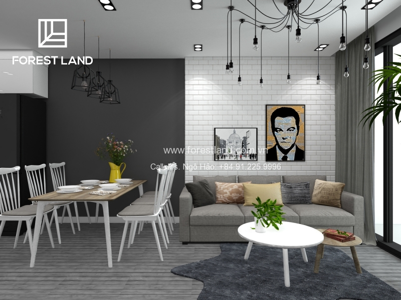 Thiết kế nội thất 60m nhà anh Chính